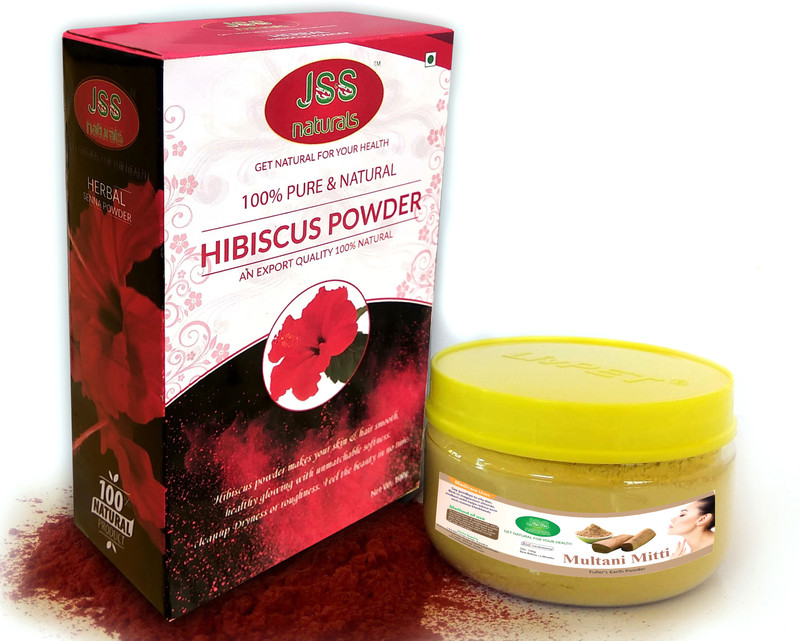 jsss naturals Hibiscus flower Powder & Multani Mitti Powder | 100% Natural(100 g)