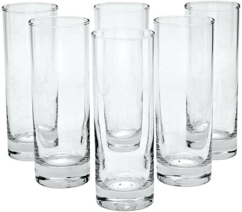 somenew Glass 340 ML Tall Glasses - Set of 6 Glass Set(Glass, 340 ml, Clear, Pack of 6)