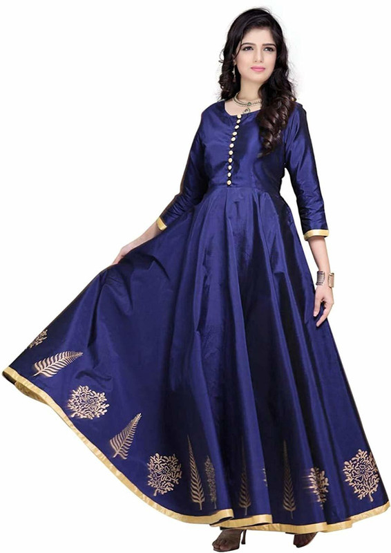 patel enterprise Anarkali Gown(Light Blue)