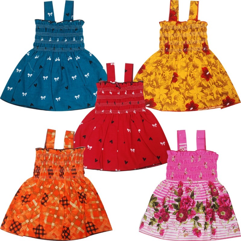 KIDDY STAR Girls Midi/Knee Length Casual Dress(Multicolor, Sleeveless)