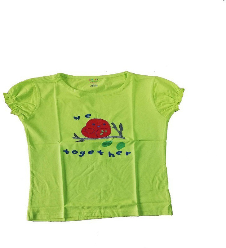 womenora Girls Casual Khadi Cotton Fashion Sleeve Top(Light Green, Pack of 1)