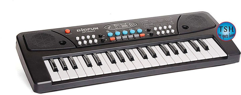 ruhanenterprise Toy Sports House 37 Key Piano Keyboard Toy with Dc Power Option(Black)
