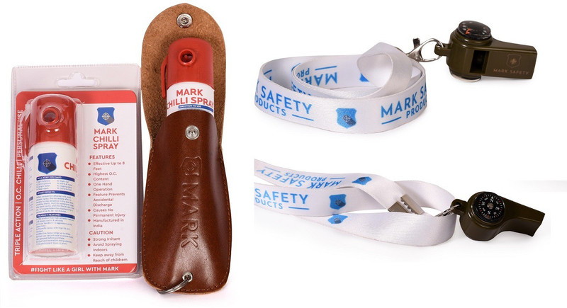 mark safety products Safety Spray Kit with Whistle and Chilli Spray Pepper Stream Spray