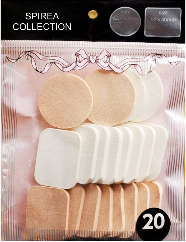 spirea collection Professional Foundation Concealer Powder Puff Sponge set(white/beige)