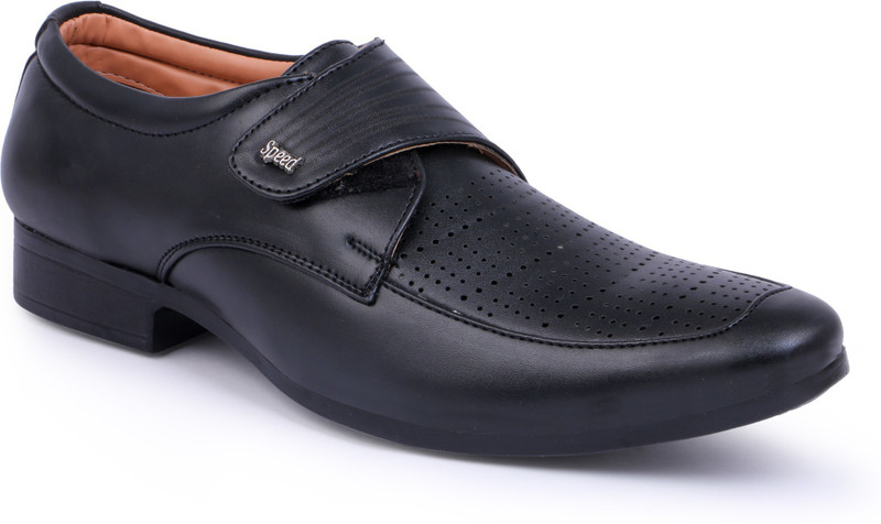 pery pao black formal shoes Casuals For Men(Black)