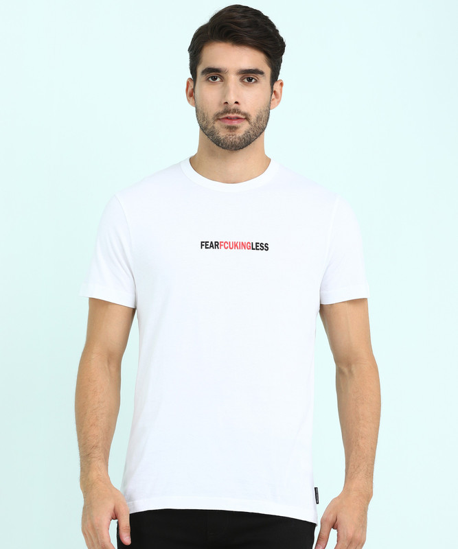 FCUK Solid Men Round Neck White TShirt Buy Online in UAE. FCUK