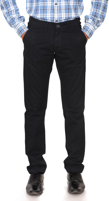 beau vouss Slim Fit Men Black Trousers