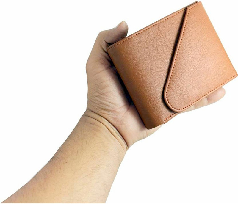 knw Boys Tan Artificial Leather Wallet(3 Card Slots)