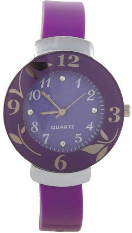 liptical stylish purple dial with purple vine like design on it and with purplr brlt stylish collection of watches for girls. Analog Watch  - For Girls