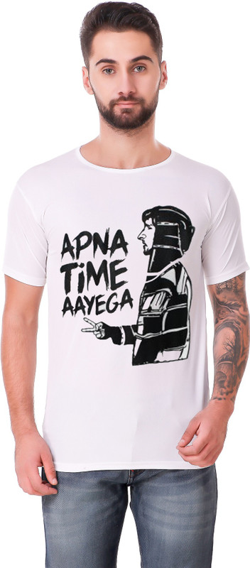 panther sports Graphic Print Men Round Neck White T-Shirt