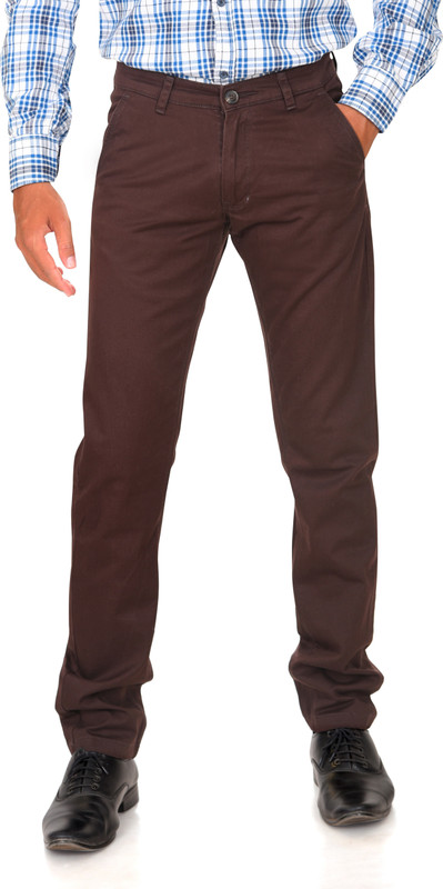 beau vouss Slim Fit Men Brown Trousers