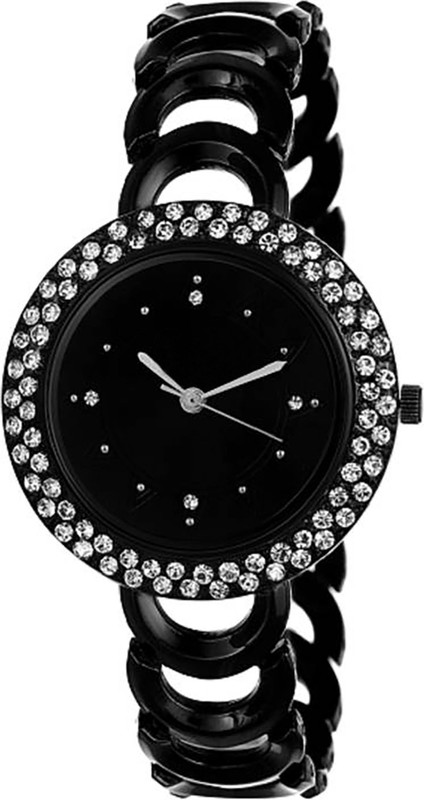 Buy Sponix Mart New 2018 black dial diamond crystal studded