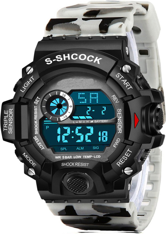 op fashion Op C Shock White army shock resist, water resist, scratch resist sports watch for men 7 colors light sports watch Analog-Digital Watch  - For Men