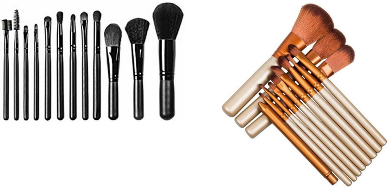 skinplus 12 brush (golden+ black ) combo brush(Pack of 24)