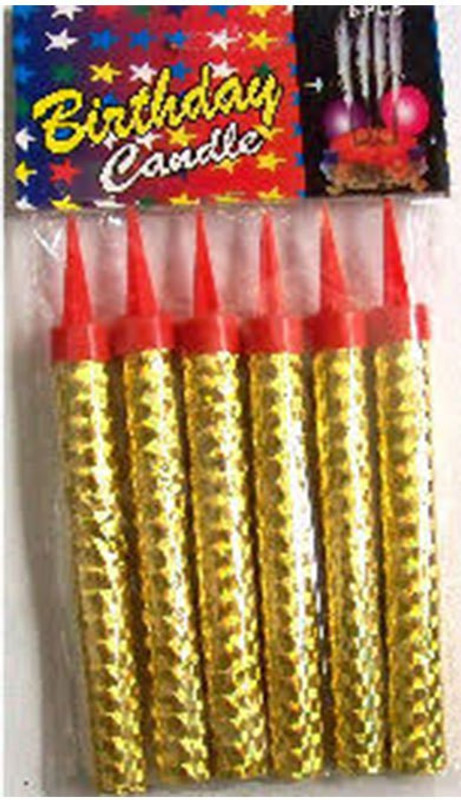 yubirth toyxe anar sparkle birthday anniversary cake dacoration Candle(Yellow, Red, Pack of 6)