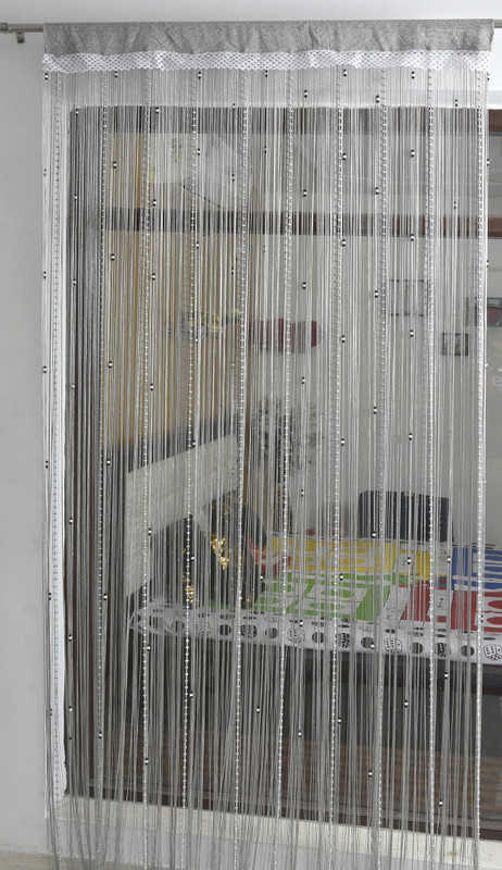 srikrishna 270 cm (9 ft) Polyester Long Door Curtain Single Curtain(Self Design, Grey)