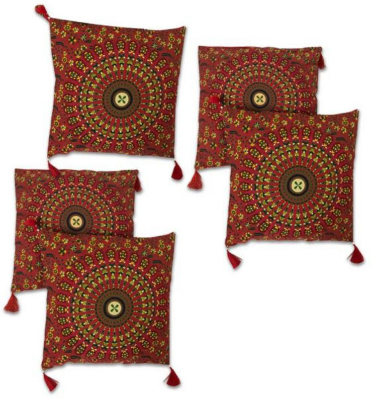 craferia export Printed Cushions Cover(Pack of 5, 40 cm*40 cm, Maroon)