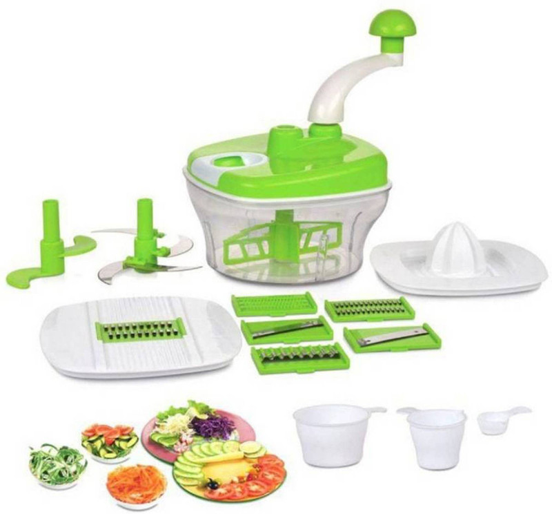 Rotek 10 In One Manual Food Processor Multipurpose Use, Fruit, Vegetable 250 W Food Processor(Green)