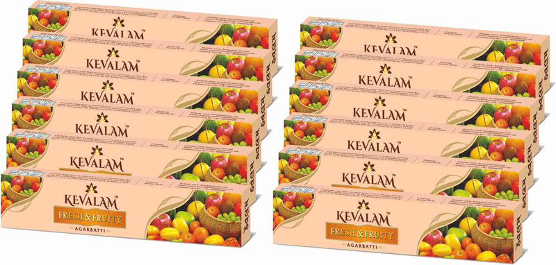 kevalam FRESH AND FRUITY PACK OF 12 FRESH AND FRUITY Agarbattis(240 g)