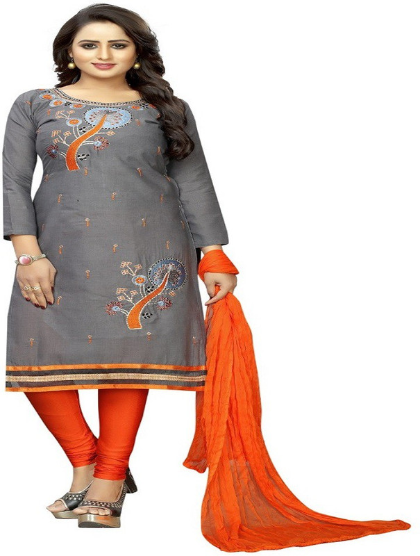 jecy times Festive & Party Embroidered Women Kurti(Grey)