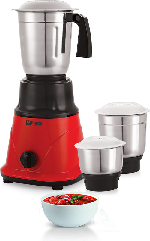 iVBOX NANO-Power 550-Watt Mixer Grinder For Fast Grinding With 3 Steel Jar 550 Mixer Grinder(Red, Black, 3 Jars) iVBOX NANO-Power 550-Watt Mixer Grinder For Fast Grinding With 3 Steel Jar 550 Mixer Grinder(Red, Black, 3 Jars)