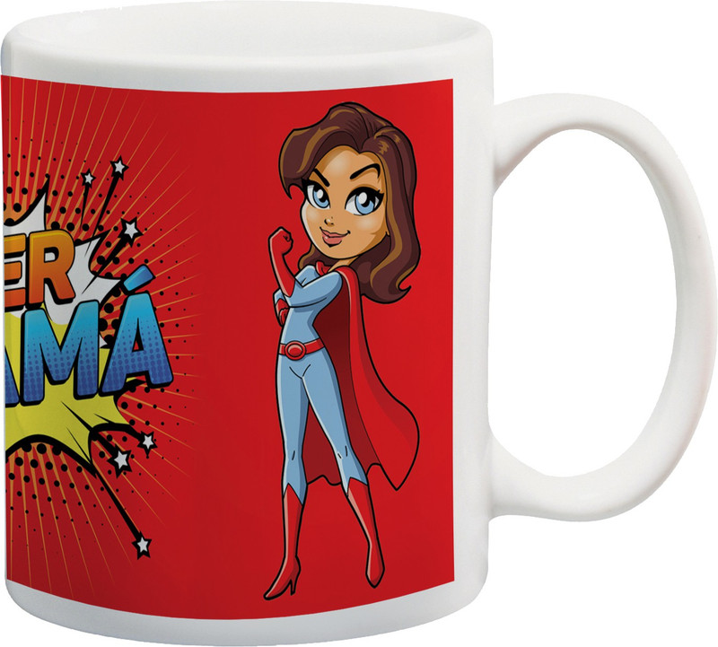 uniquegifts Super Mama Ceramic Mug(350 ml)