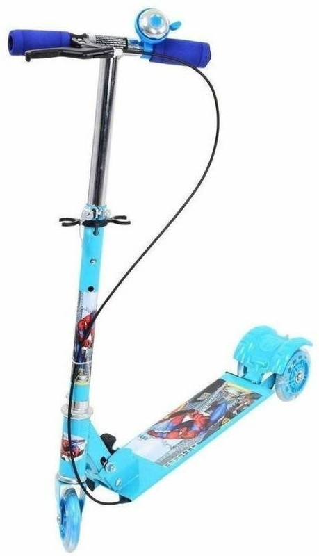 krisha THREE WHEEL SPORTS SCOOTER WITH BREAK AND ALERT BELL SCOOTER Scooter(Blue)