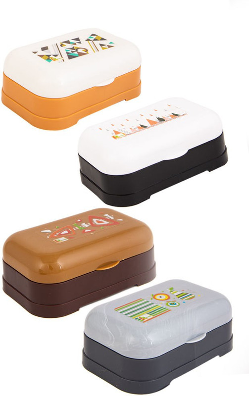 crew4 MEMORY SOAP CASE WITH LID MULTI(Orange, White, Brown, Grey)