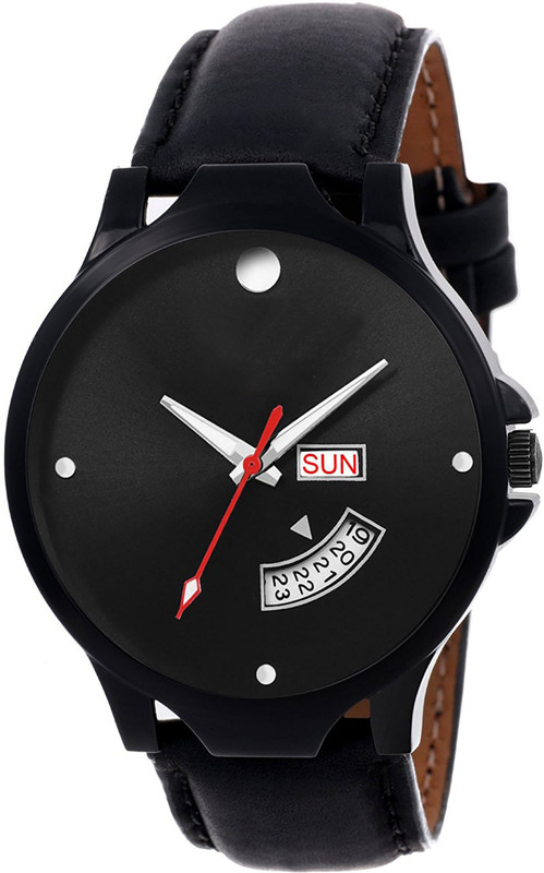 mr enterprise 469-HO black date and day dial leather black strap amazing analog Analog Watch  - For Men