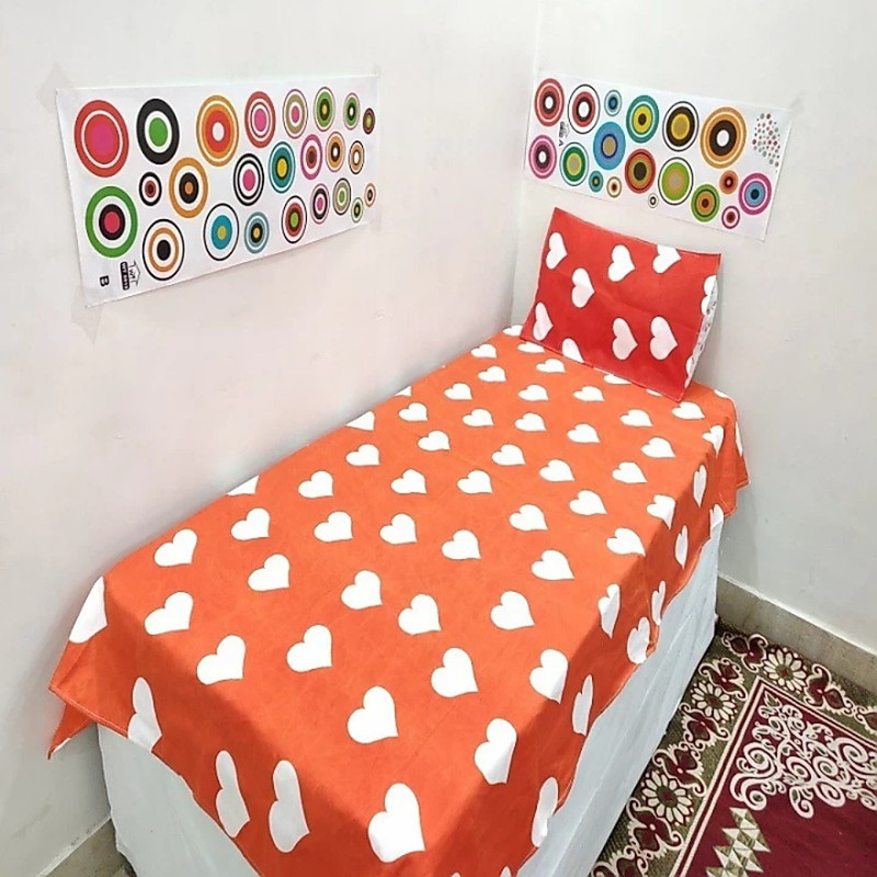 igi 144 TC Microfiber Single 3D Printed Bedsheet(Pack of 1, Multicolor)
