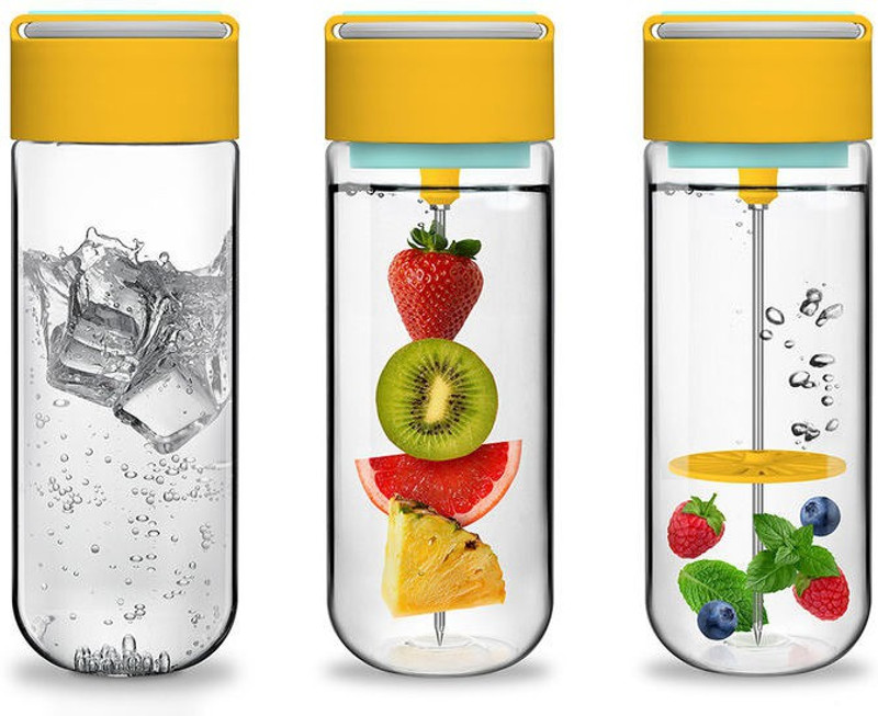 kaushik india FRUIT INFUSER BOTTLE 30 ml Bottle(Pack of 3, Multicolor)
