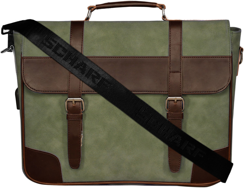 SCHARF Walt Large Briefcase - For Men & Women(Green)