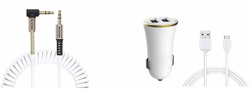 shoprays 3.1 Amp Turbo Car Charger(White, With USB Cable)
