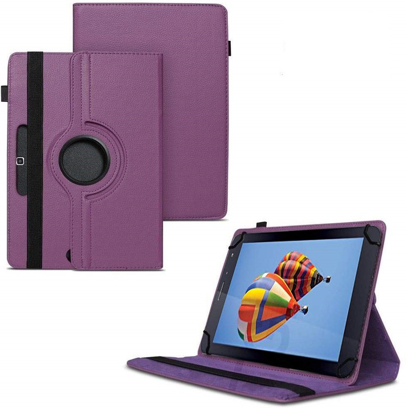 TGK Flip Cover for iBall Slide 4GE Mania 7nch Tablet / 360 Degree Rotating Universal Case with Three Camera Hole(Purple)