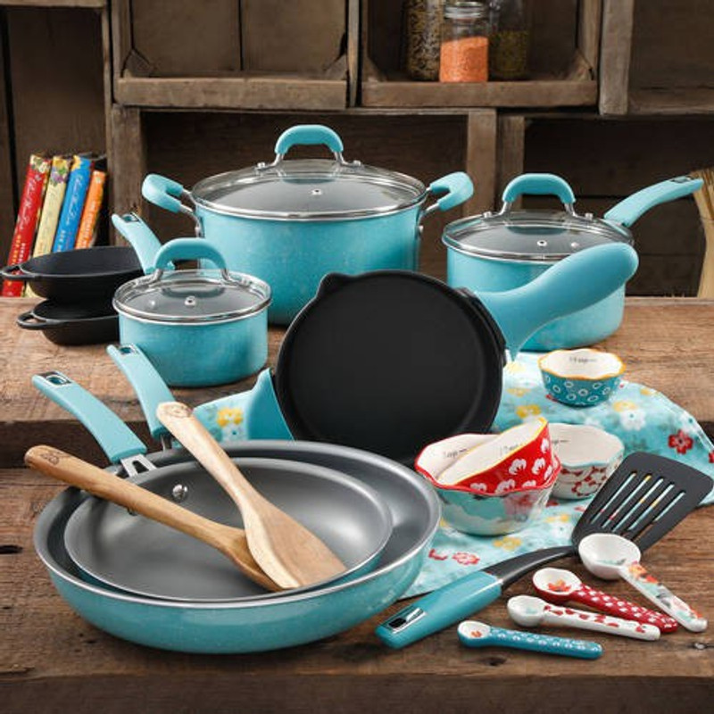 The Pioneer Woman Cookware Set Ceramic 24 Piece Desertcart