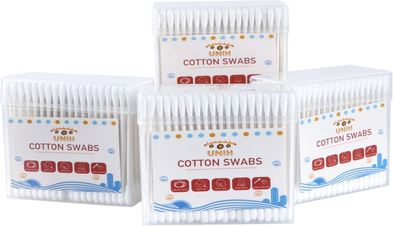 UNIH Baby Cotton Swabs: Ear Swabs for New Borns/Ear and Nose Cotton swabs(4 Units)