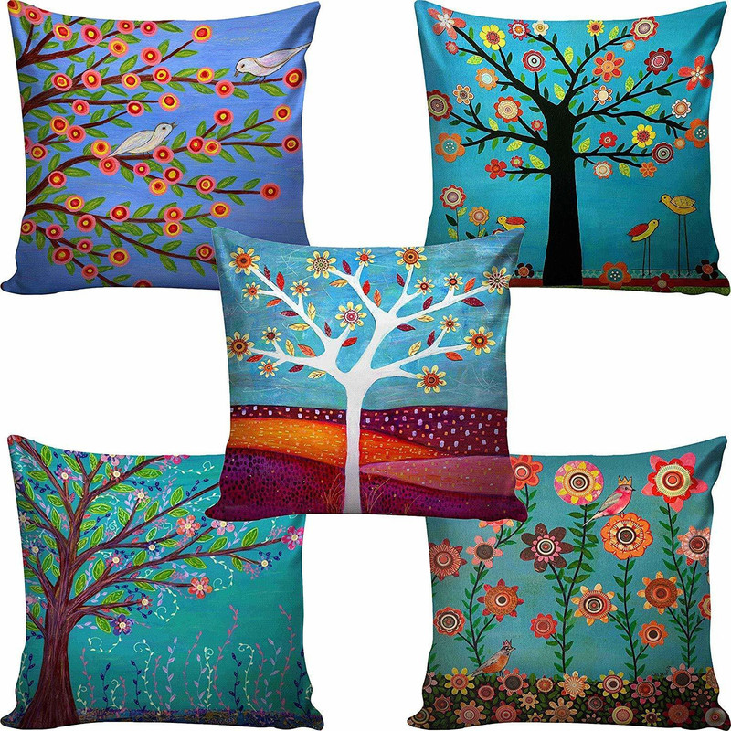 swasiya Animal Cushions Cover(Pack of 5, 40 cm*40 cm, Multicolor)