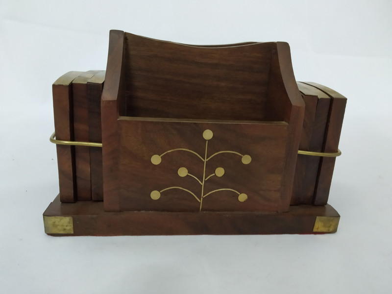 park handicrafts 3 Compartments WOOD PEN STAND(DARK BROWN)
