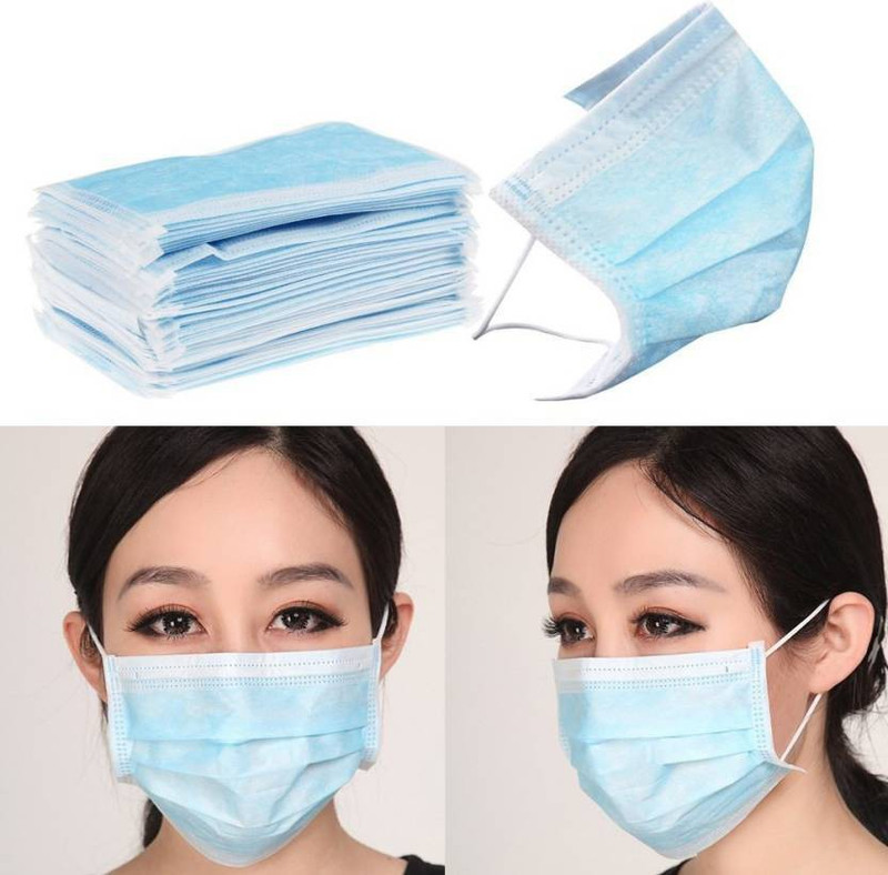 Health Track Disposable Pollution Surgical Mask(Blue, Free Size, Pack of 100, 2 Ply)