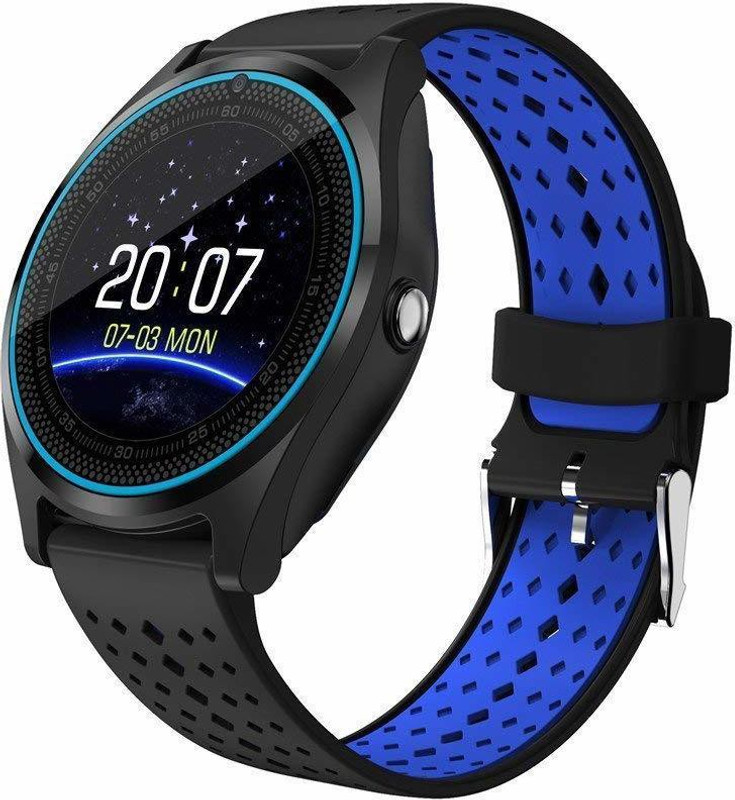 kenry v9 Fitness Band/Support Micro SIM Card blue Smartwatch(Blue Strap free size)