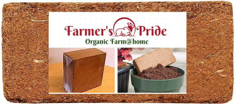 farmers pride Premium Orgainc Cocopeat Coir Brick Soil Manure(650 g Cake)