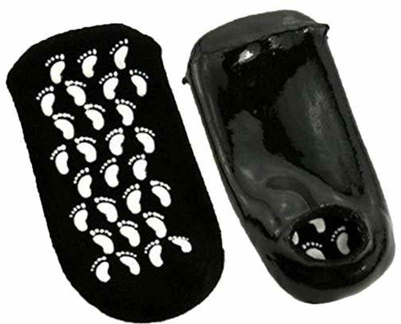 jeni Spa Moisturizing Gel Socks Heel Support(Black)
