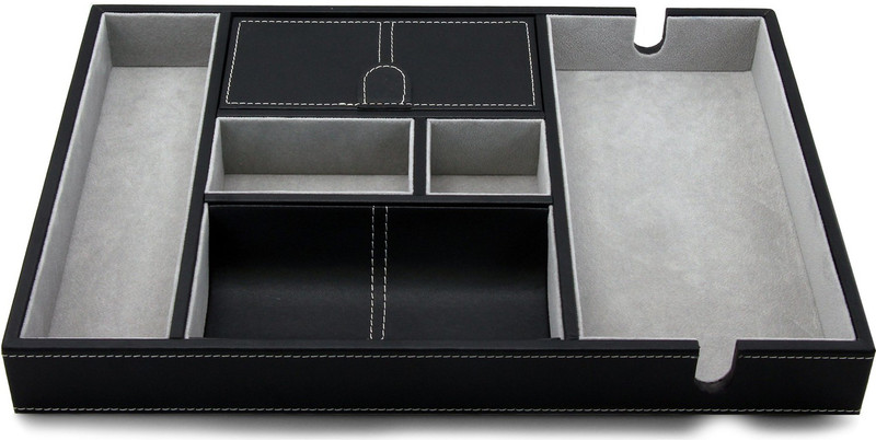 craftearth Premium Valet Tray MenÃ¢ÂÂs Organizer Box I Luxury Dresser(Black)
