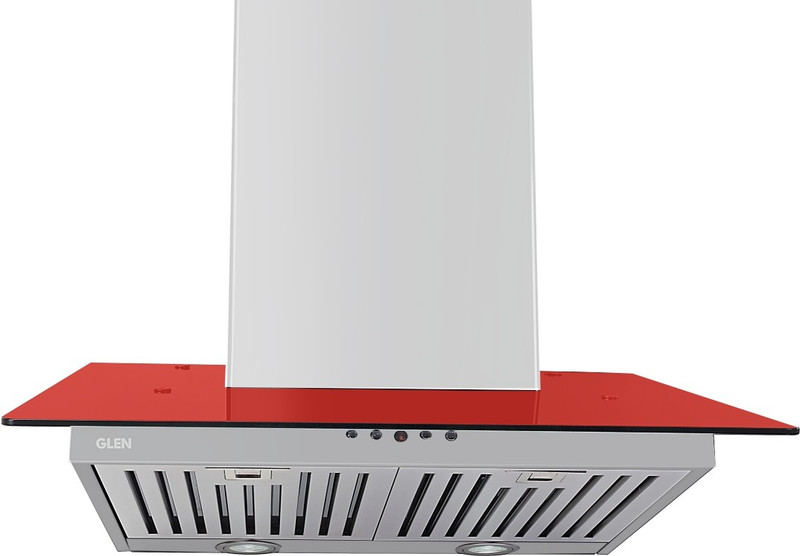 GLEN Designer Chimney 6077 RED 1000 Baffle Filter 60cm Wall Mounted Chimney(RED 1000 CMH)