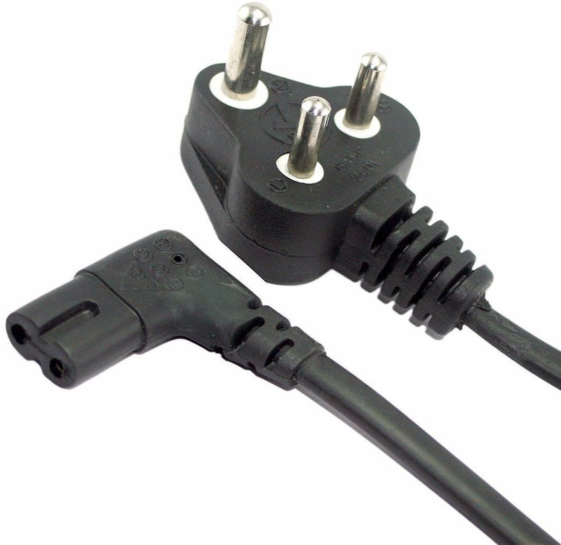 jx2 1.5 m 2 pin power cable 1.5 m Power Cord(Compatible with Printer, Laptop, Camera, DVD, VSR, Black, Sync and Charge Cable)