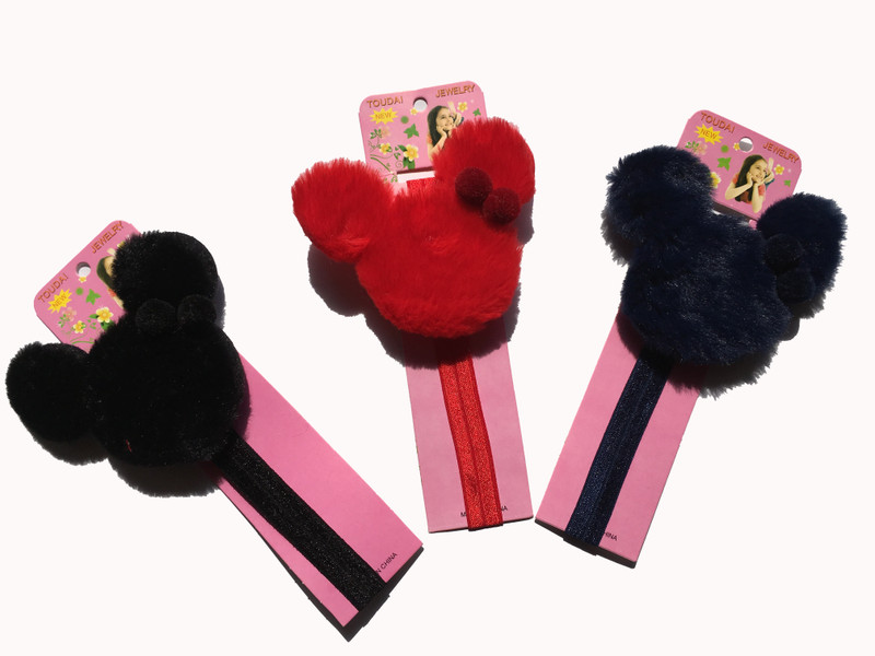 tedmei Khushi Minnie Mouse Ears Head Band Headband Costume Accessory for Colour RED, BLUE, BLACK Hair Band(Multicolor)