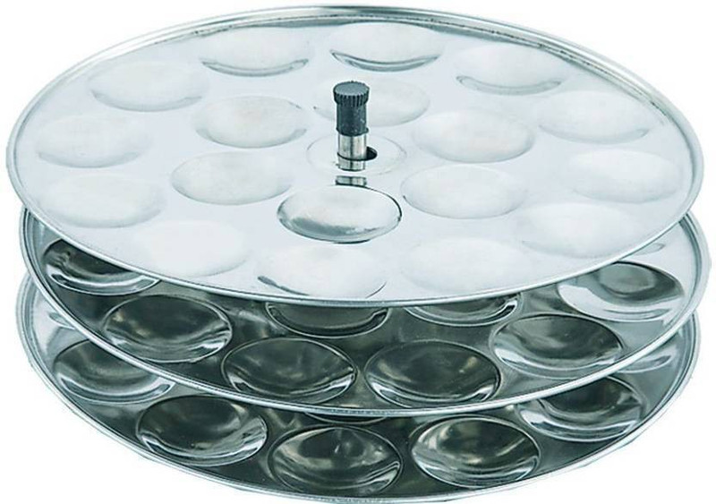 sahajavi Mirror Finished Stainless Steel 3 Plates Mini Idly Stand/Plates Standard Idli Maker(3 Plates , 54 Idlis )