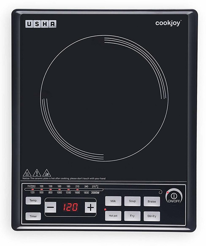 Usha 2102 2000Watt Induction Cooktop(Black, Touch Panel) Usha 2102 2000Watt Induction Cooktop(Black, Touch Panel)