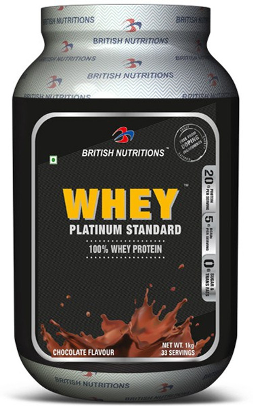 british nutritions WHEY PLATINUM STANDARD Whey Protein(1 kg, Chocolate)