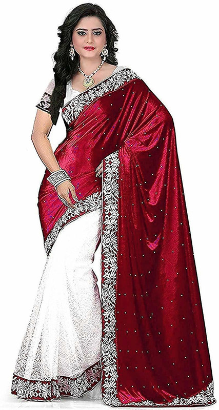 shriji fashion Self Design Daily Wear Velvet Saree(Maroon)